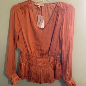 Philosophy Burnt Orange Long-Sleeved Top